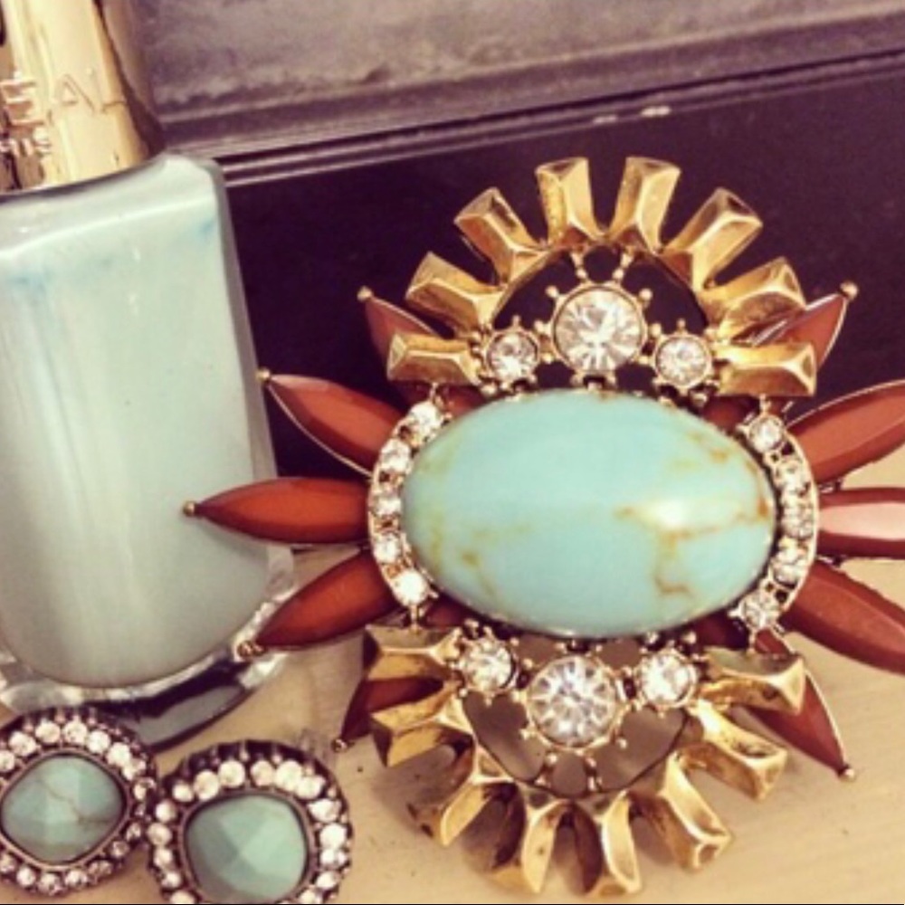 Turquoise, Crystal, Brown and Gold!